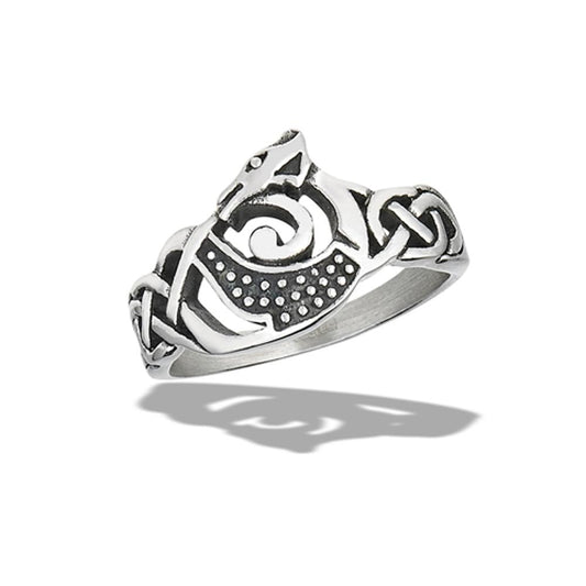 Stainless Steel Celtic Dragon Ring