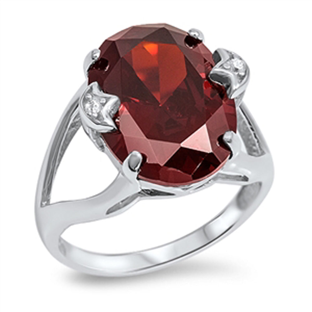 Garnet CZ Fantasy Elegant Modern Ring New .925 Sterling Silver Band Sizes 5-10