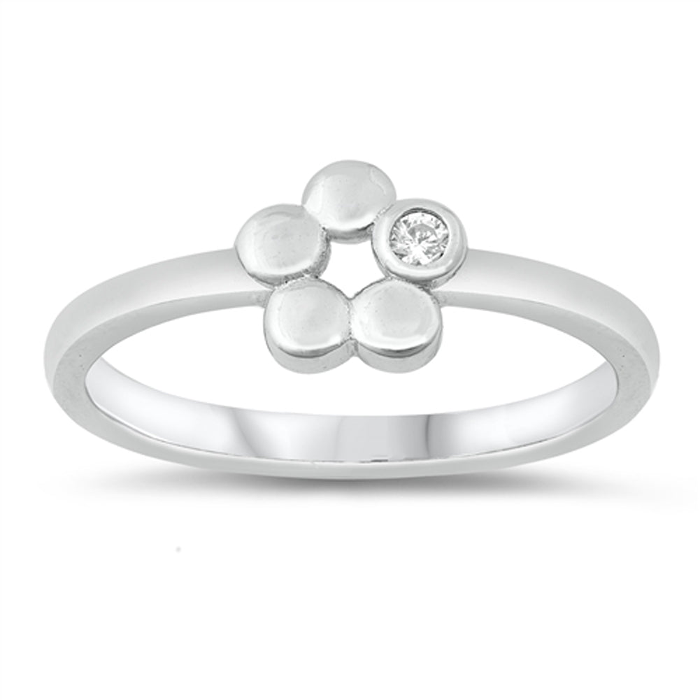 Fashion Ring Studded Flower New .925 Sterling Silver Band Sizes 4-10