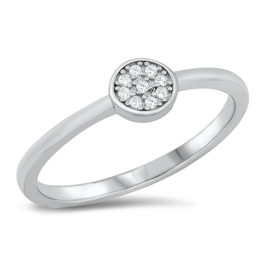 Clear CZ Simple Promise Ring New .925 Sterling Silver Band Sizes 4-10