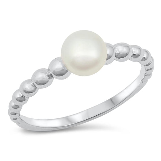 Freshwater Pearl Beaded Unique Ring New .925 Sterling Silver Band Sizes 4-10