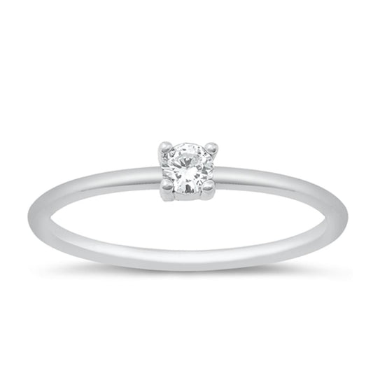 Sterling Silver Clear CZ Ring