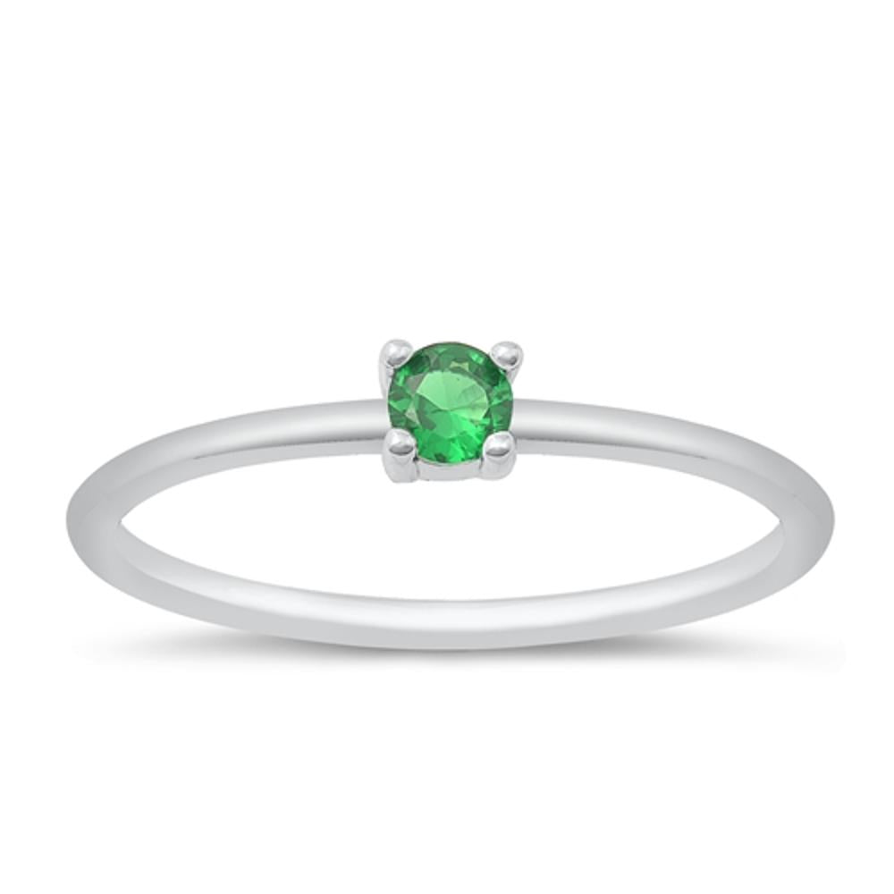 Sterling Silver Emerald CZ Ring