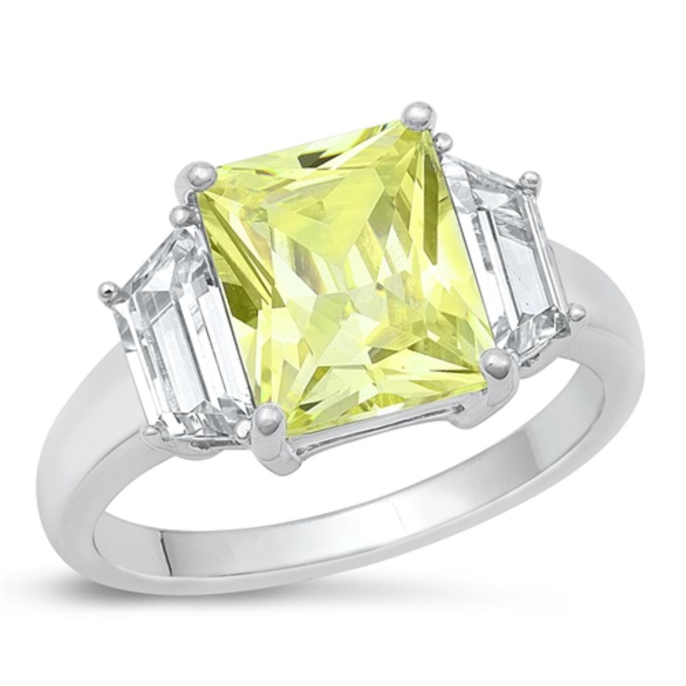 Sterling Silver Peridot CZ Cocktail Ring