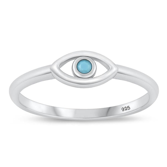 Sterling Silver Evil Eye Ring