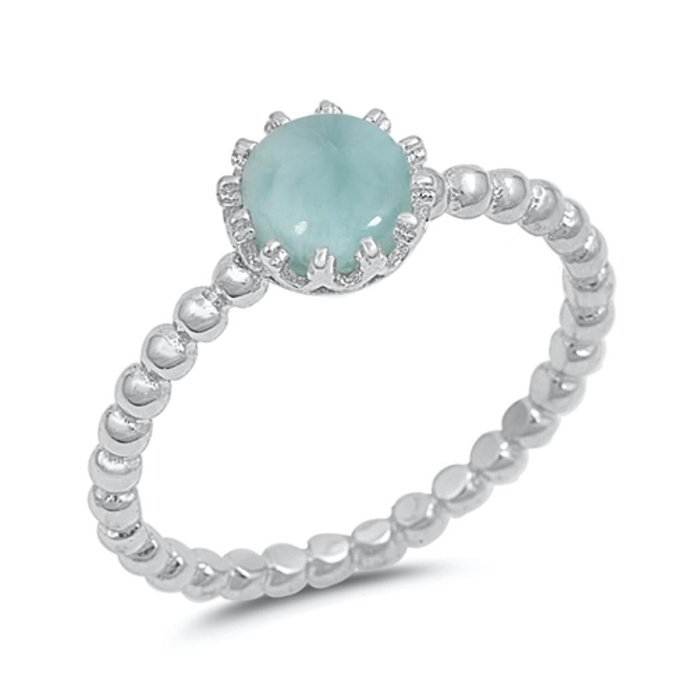 Bubble Band Promise Ring Larimar New .925 Sterling Silver Band Sizes 4-10