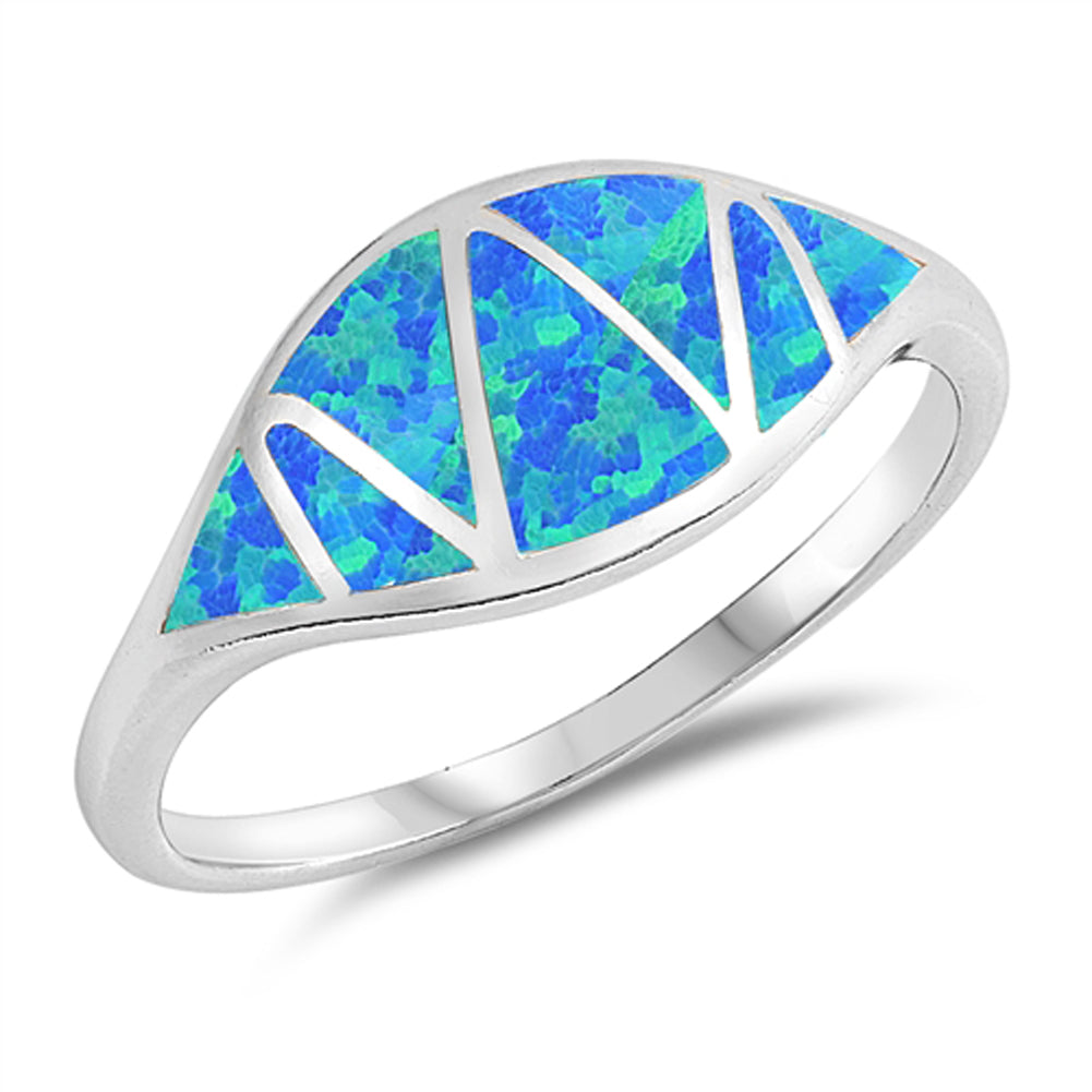 Blue Lab Opal Eye Wave Signal Midi Ring New .925 Sterling Silver Band Sizes 5-10