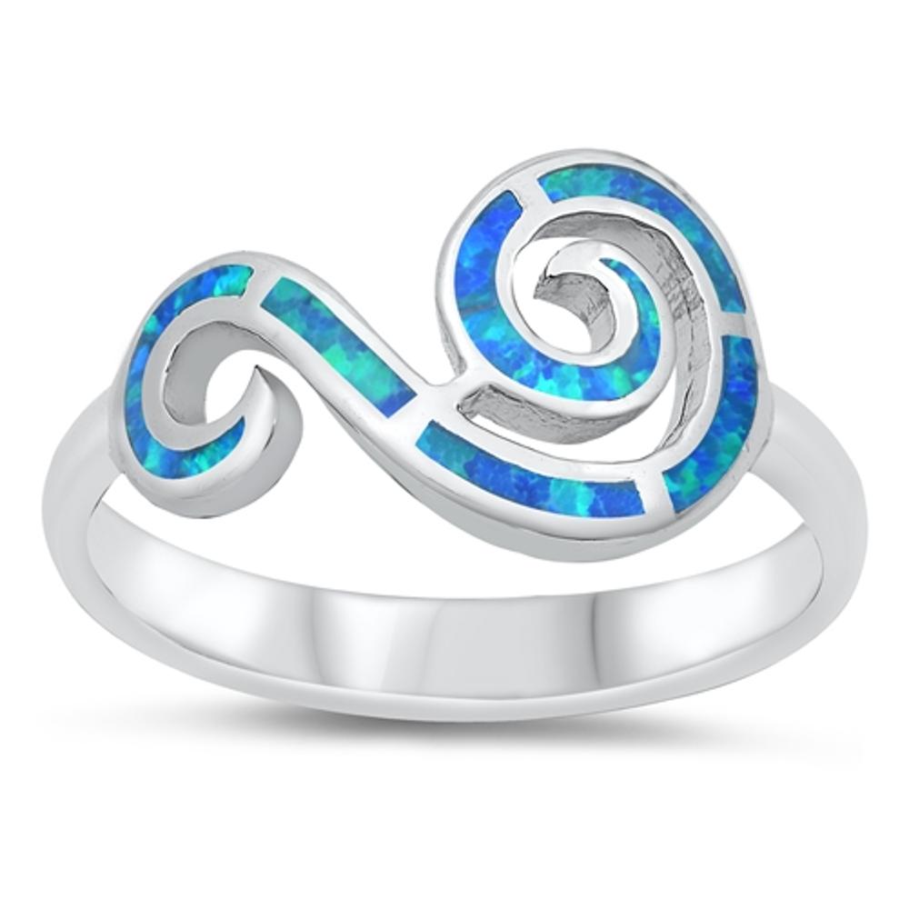 Earth Wind Symbol Swirl Wave Ring New .925 Sterling Silver Band Sizes 5-10