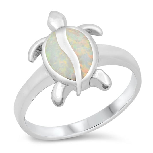 Mosaic Sea Turtle Animal Ring New .925 Sterling Silver Band Sizes 5-10