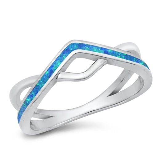 Blue Lab Opal Chevron Heart Ring 925 Sterling Silver Elegant Band New Sizes 5-10