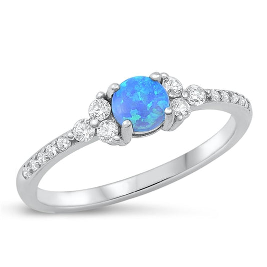 Sterling Silver Blue Lab Opal Ring