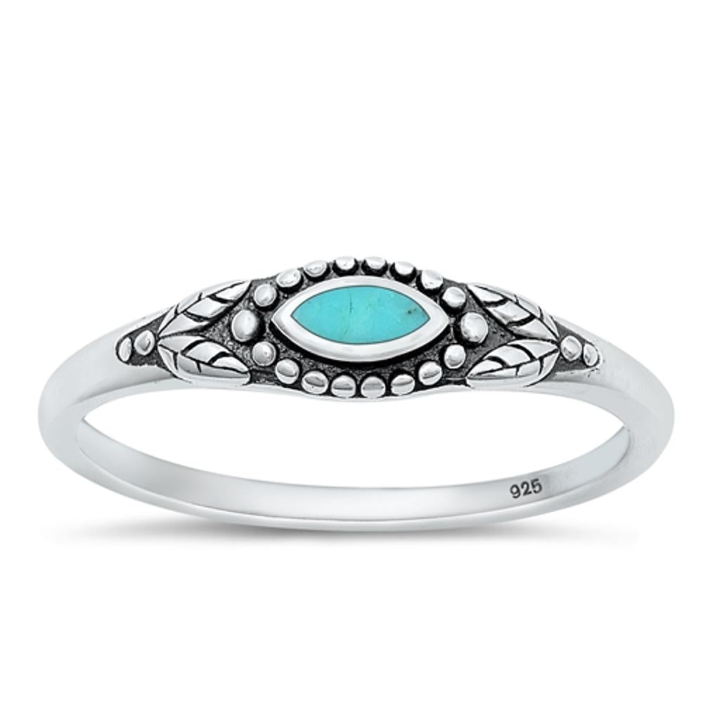 Sterling Silver Turquoise Bali Eye Ring