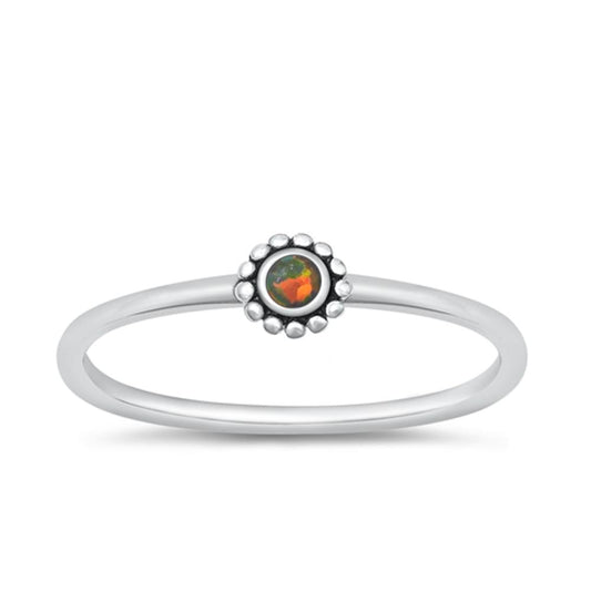 Sterling Silver Mystic Lab Opal Ring