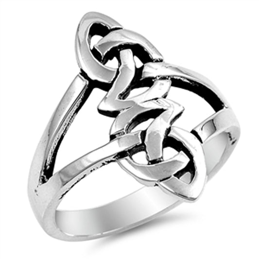 Oxidized Celtic Trinity Infinity Knot Ring .925 Sterling Silver Band Sizes 4-11