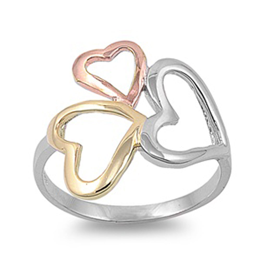 Rose Gold-Tone Promise Purity Cute Ring New .925 Sterling Silver Band Sizes 4-12