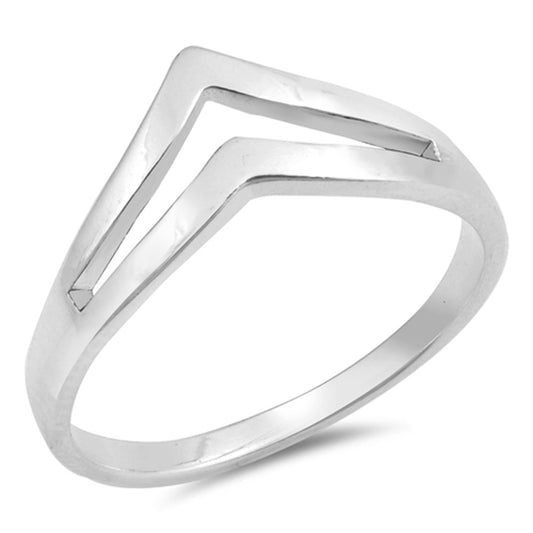 High Polish Chevron Beautiful Thumb Ring New 925 Sterling Silver Band Sizes 3-10