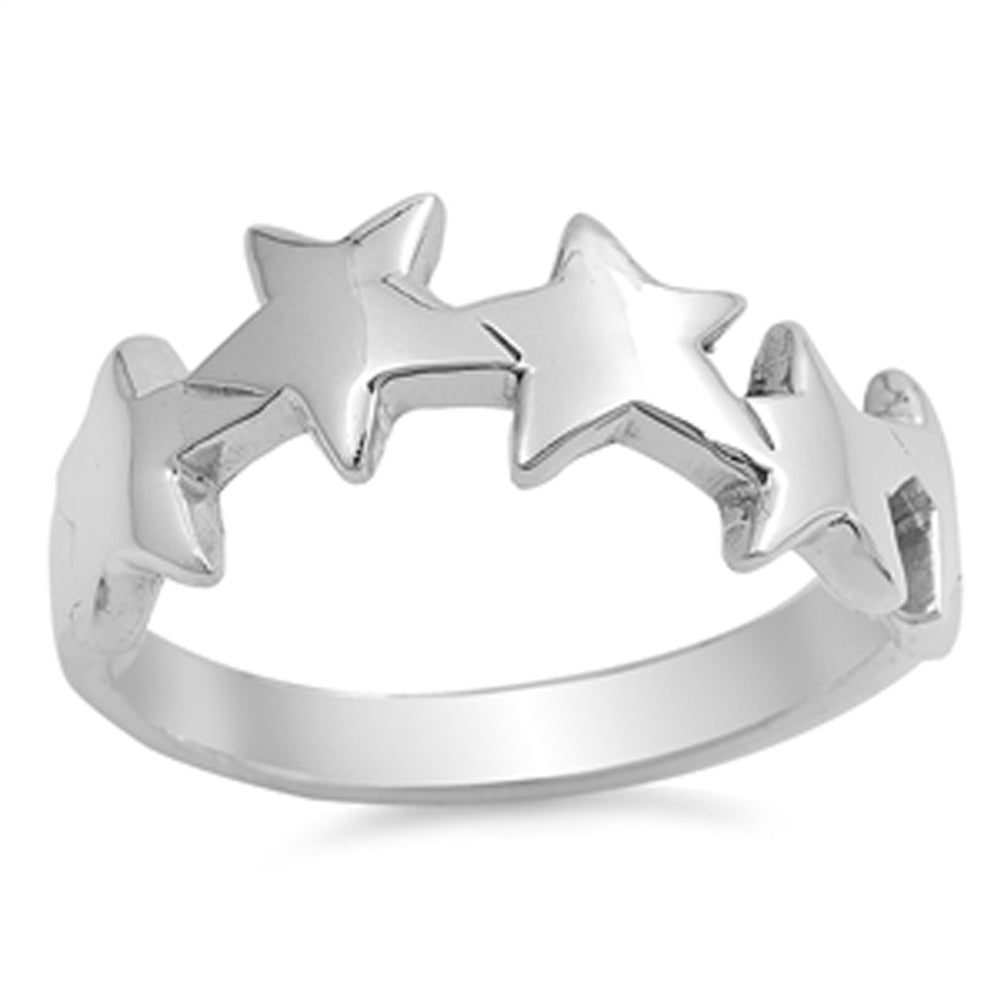 Shooting Star Wave Cute Fashion Galaxy Ring .925 Sterling Silver Band Sizes 4-9