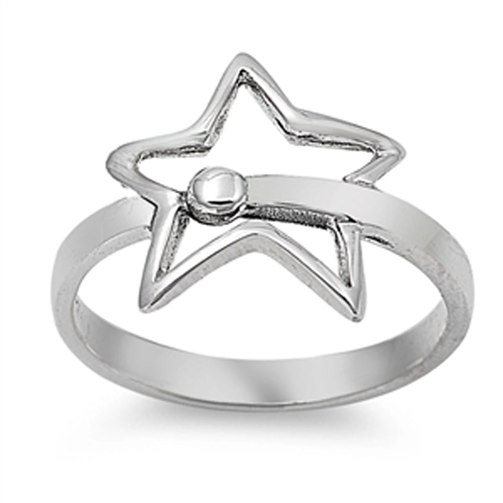 Shooting Star Bead Mystical Universe Ring .925 Sterling Silver Band Sizes 5-10