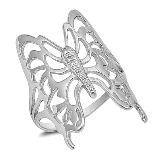 Filigree Butterfly Animal Cute Fashion Ring .925 Sterling Silver Band Sizes 5-10