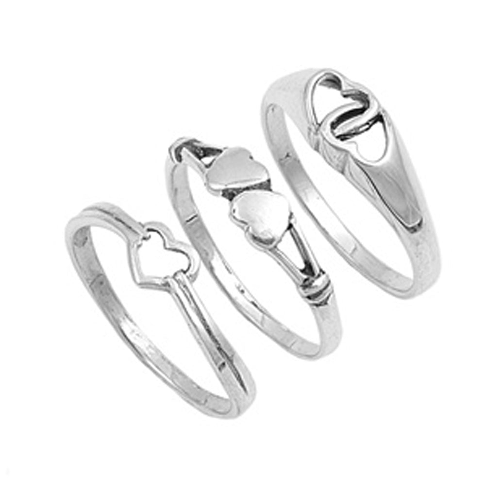 Heart Purity Promise Set Infinity Knot Ring .925 Sterling Silver Band Sizes 3-10