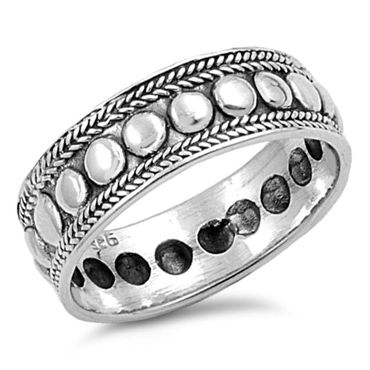 Bali Rope Oxidized Thin Thumb Ring New .925 Sterling Silver Band Sizes 6-13