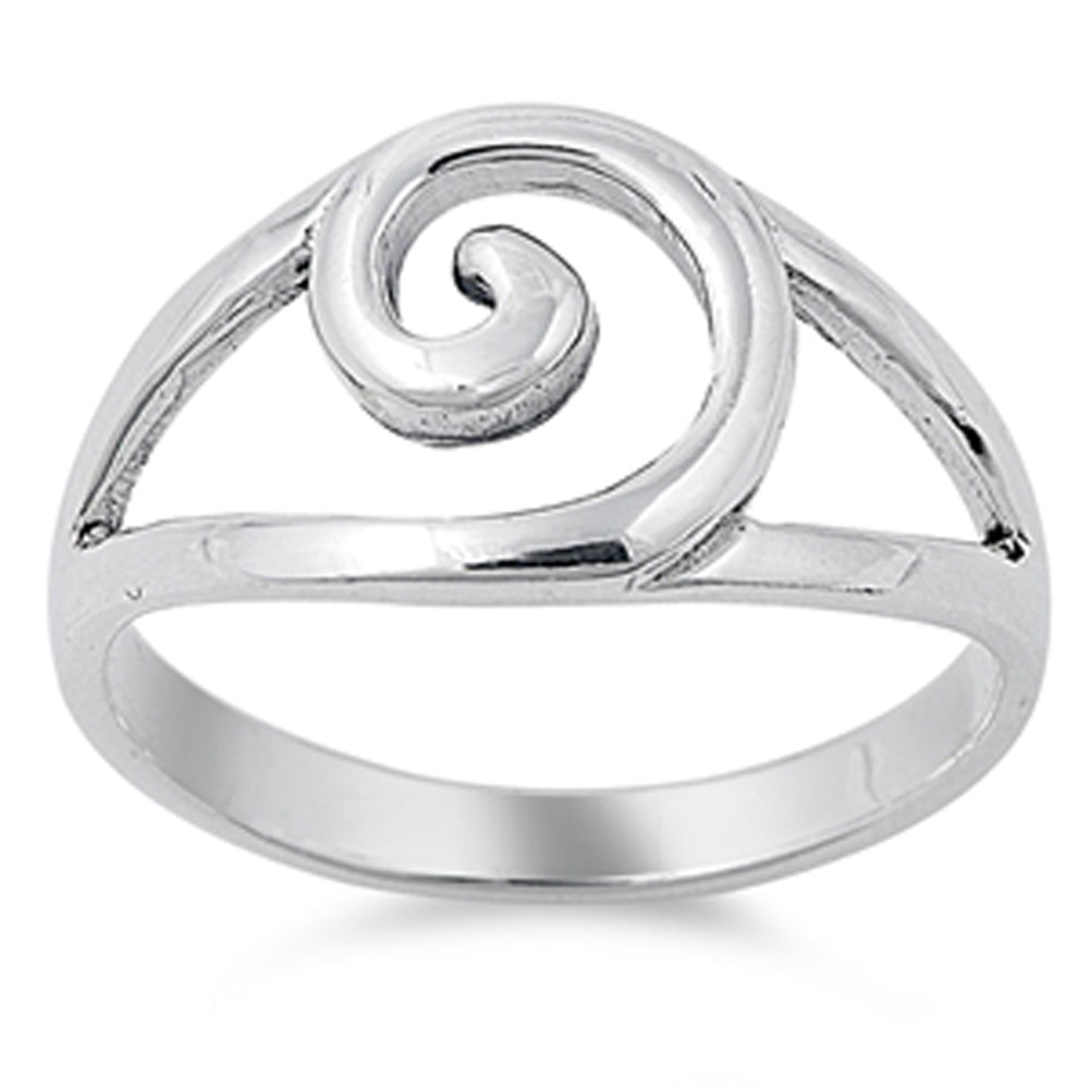 High Polish Spiral Swirl Girlfriend Ring New 925 Sterling Silver Band Sizes 6-11