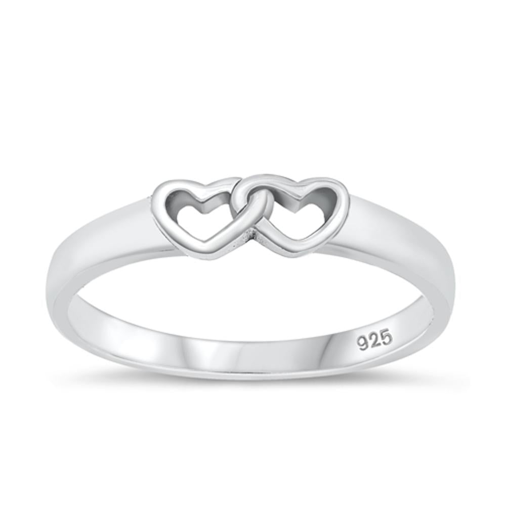 Infinity Symbol Interlocking Love Heart Ring 925 Sterling Silver Band Sizes 4-9