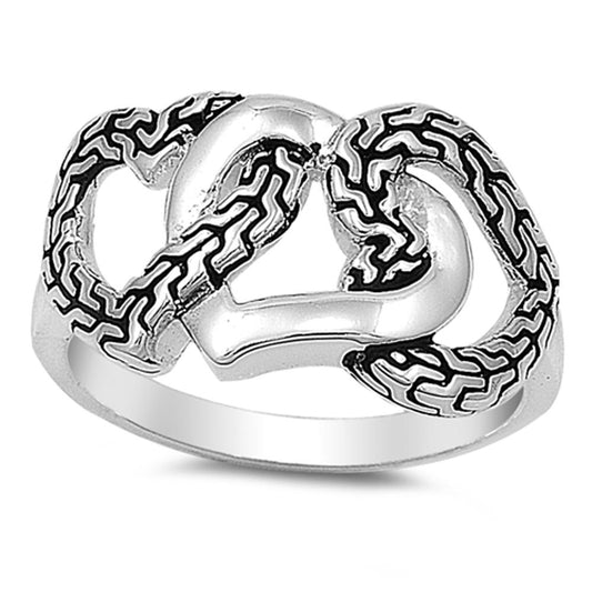 Sterling Silver Womans Popular Heart Love Ring Promise 925 Band 12mm Sizes 4-12