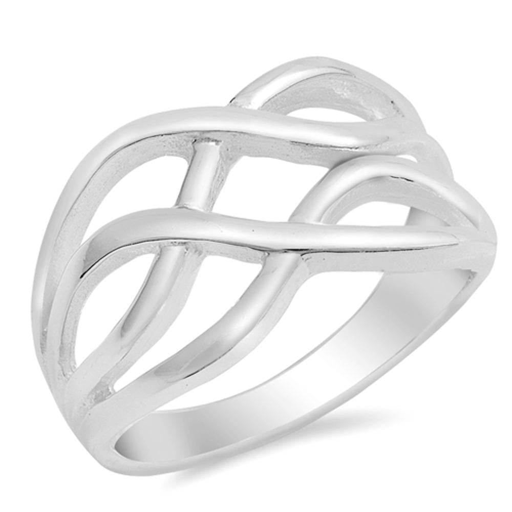 Sterling Silver Woman's Simple Knot Ring Wholesale 925 Band New 12mm Sizes 4-13