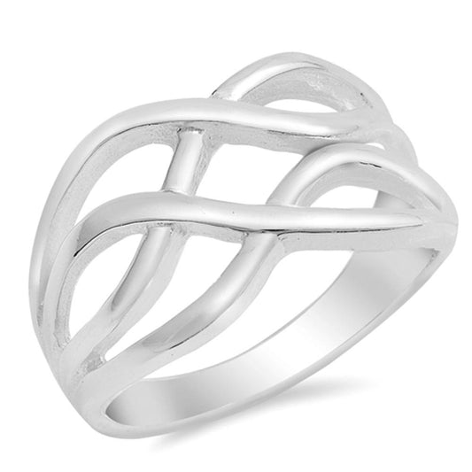 Sterling Silver Woman's Simple Knot Ring Wholesale 925 Band New 12mm Sizes 4-13