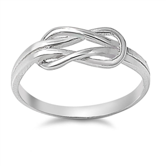 Infinity Knot Seat Buckle Cute Ring New .925 Sterling Silver Band Sizes 4-10