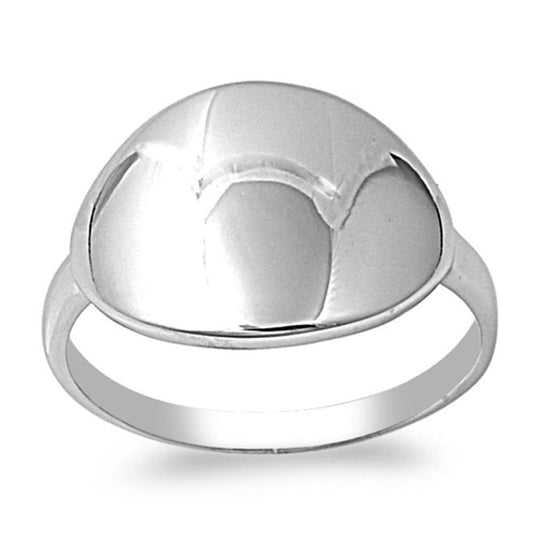 Convex Oval Wide Fashion Classic Chic Ring .925 Sterling Silver Band Sizes 5-12