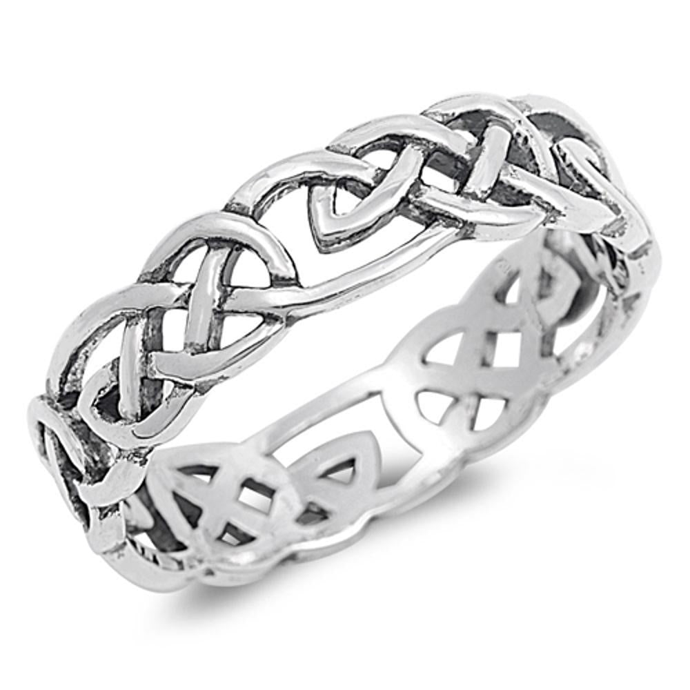 Sterling Silver Woman's Men's Celtic Knot Infinity Ring Fashion Band Sizes 4-13