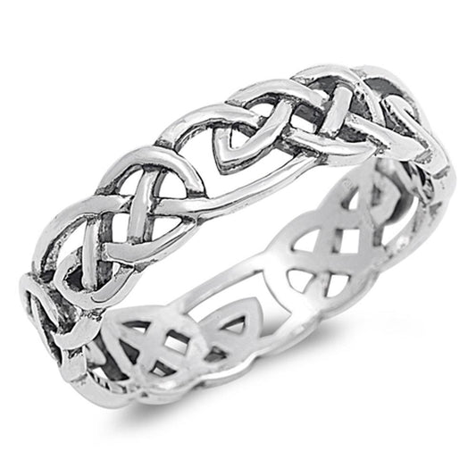 Sterling Silver Woman's Men's Celtic Knot Infinity Ring Fashion Band Sizes 4-13