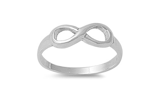 Infinity Plain Simple Love Friendship Ring .925 Sterling Silver Band Sizes 4-10