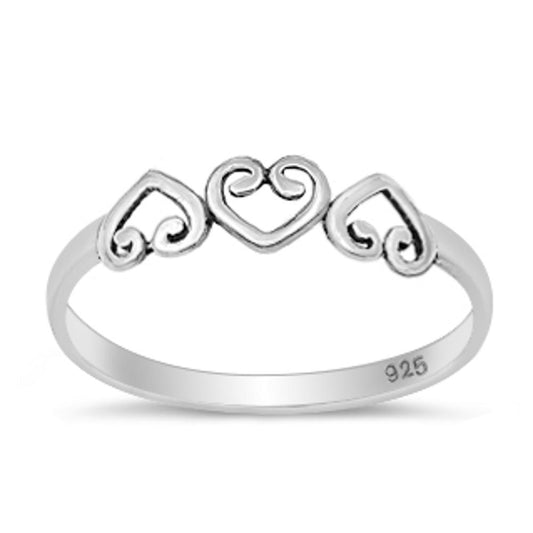 Sterling Silver Woman's Love Heart Simple Ring Fashion 925 Band 4mm Sizes 3-10