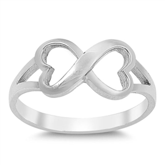 Criss Cross Infinity Heart Knot Promise Ring 925 Sterling Silver Band Sizes 3-12