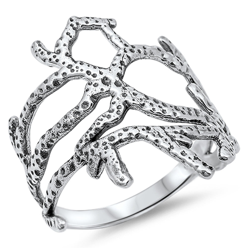 Women's Tree Branch Cutout Open Ring New .925 Sterling Silver Band Sizes 4-12