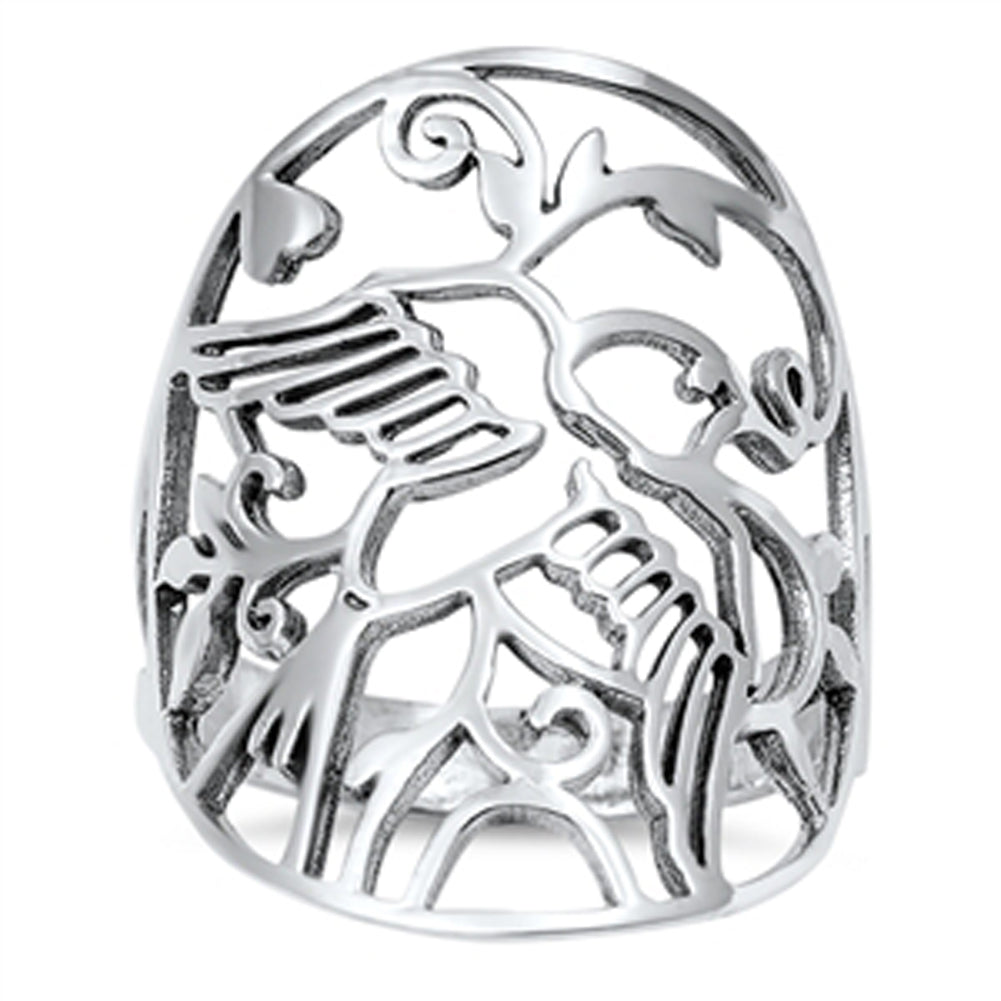 Women's Dove Wings Filigree Cutout Ring New .925 Sterling Silver Band Sizes 5-10