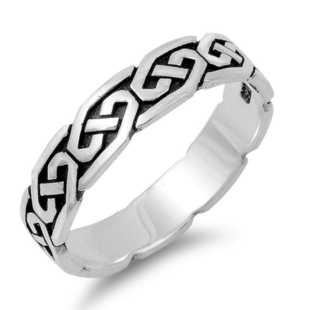 Celtic Infinity Knot Eternity Stackable Ring 925 Sterling Silver Band Sizes 5-14