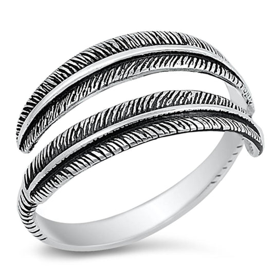 Leaf Oxidized Open Designer Ring New .925 Sterling Silver Band Sizes 5-12