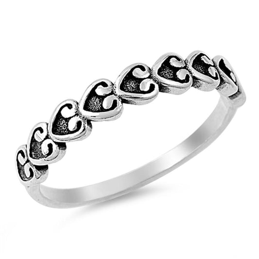 Love Heart Promise Ring New .925 Sterling Silver Band Sizes 3-10