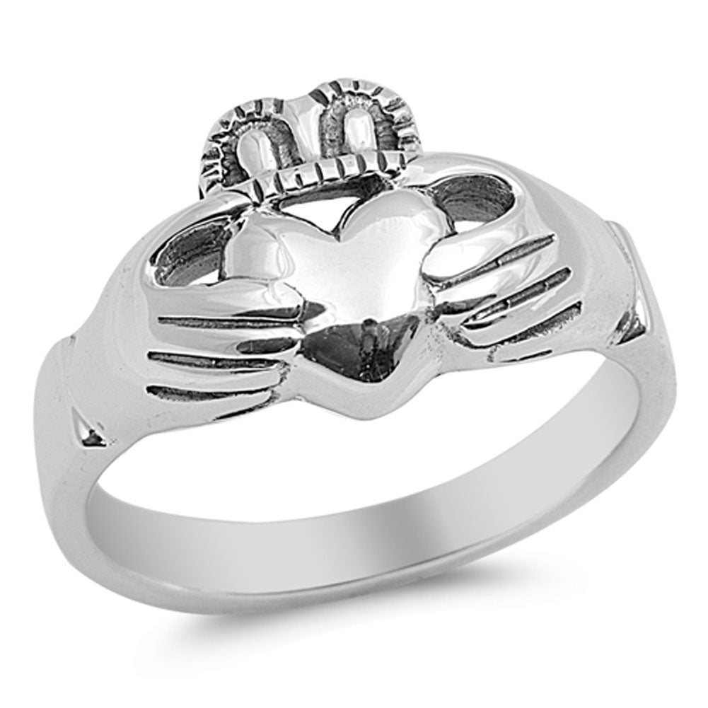 Claddagh Heart Promise Friendship Ring New .925 Sterling Silver Band Sizes 4-13