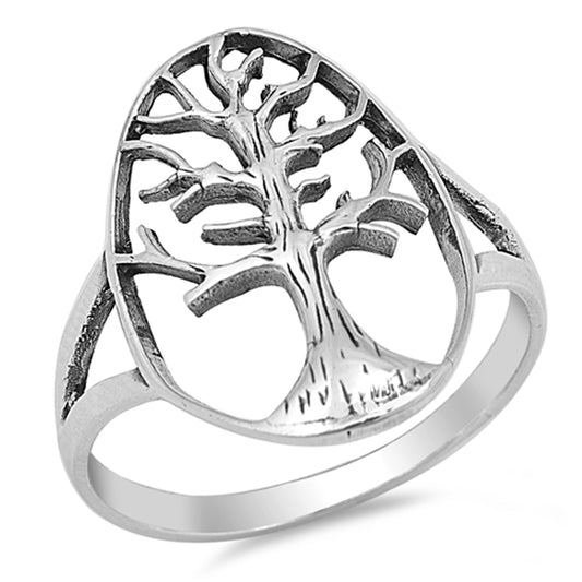 Tree of Life Cutout Unique Fashion Ring New .925 Sterling Silver Band Sizes 5-10