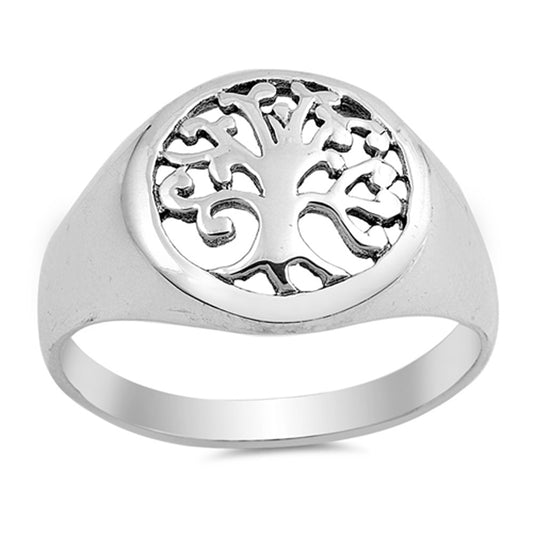 Filigree Tree of Life Cutout Ring New .925 Sterling Silver Band Sizes 5-10