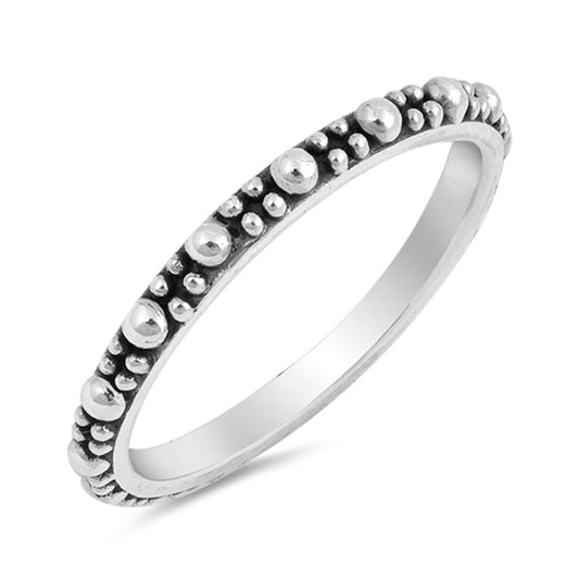 Unique Bead Nugget Eternity Wedding Ring New 925 Sterling Silver Band Sizes 3-10