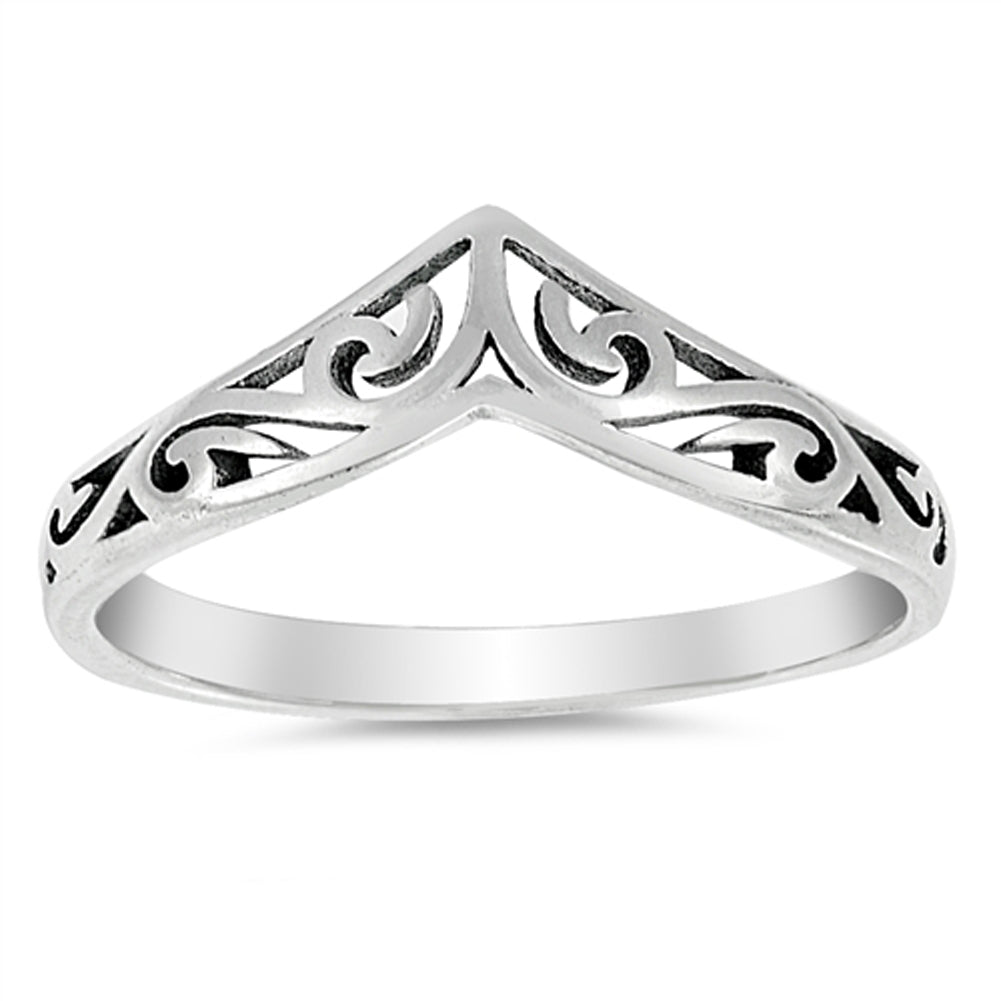 Filigree Celtic Chevron Thumb Ring 925 Sterling Silver Victorian Band Sizes 3-13