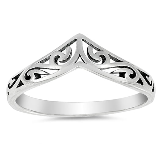 Filigree Celtic Chevron Thumb Ring 925 Sterling Silver Victorian Band Sizes 3-13