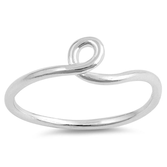 Thin Loop Love Knot Beautiful Promise Ring .925 Sterling Silver Band Sizes 3-10