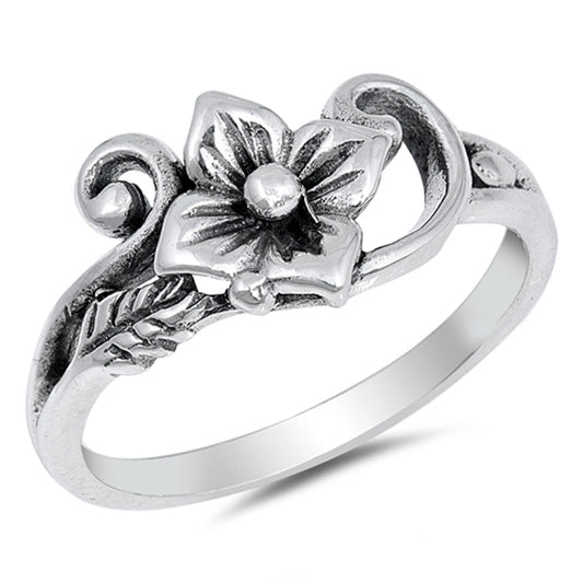 Flower Vine Filigree Fashion Women's Ring .925 Sterling Silver Band Sizes 4-10